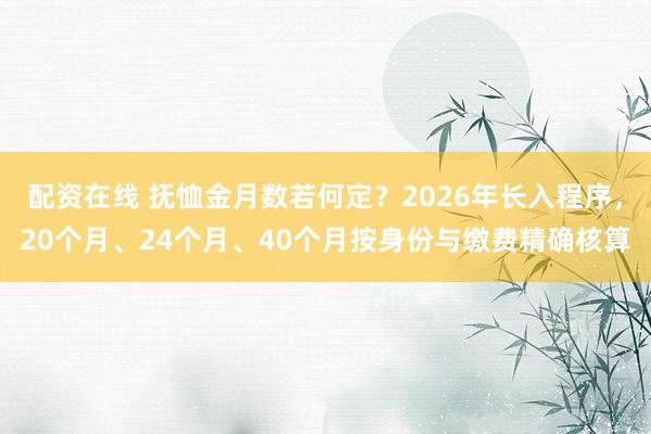 配资在线 抚恤金月数若何定？2026年长入程序，20个月、24个月、40个月按身份与缴费精确核算